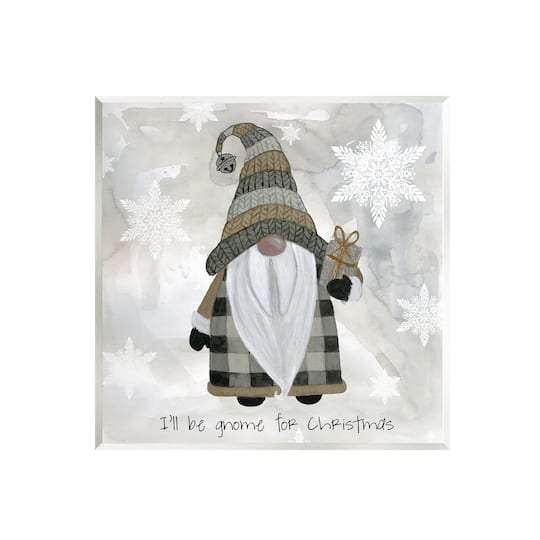 Stupell Industries Gnome for Christmas Phrase Wall Plaque Art